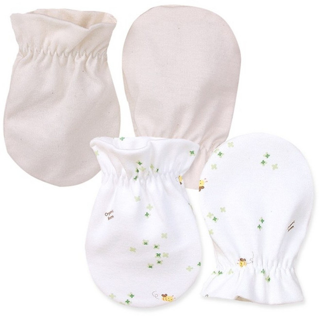 오가닉붐 네츄럴 + 허니비 손싸개 세트 사계절