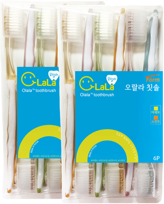 오랄라 폼 미세모칫솔 6p 랜덤 발송, 2개입, 1개