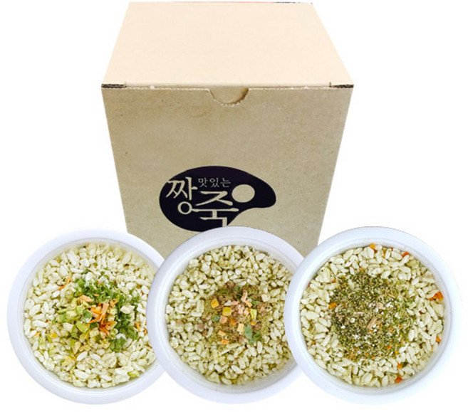 짱죽 간편한 컵밥 C3 3종 세트, 707.삼색나물들깨진밥, 709.한우소고기필라프, 711.참치야채진밥, 1세트, 22g
