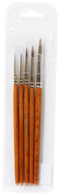 화홍산업 345 다용도 세필붓 세트 5종, 0호, 1호, 2호, 3호, 4호, 1세트