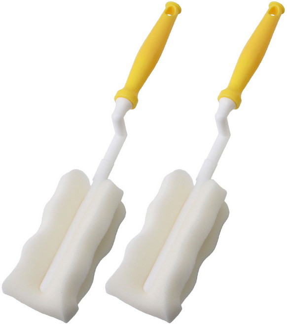 베이비베어 국내 제조 스펀지형 젖병솔, 2개, 옐로우