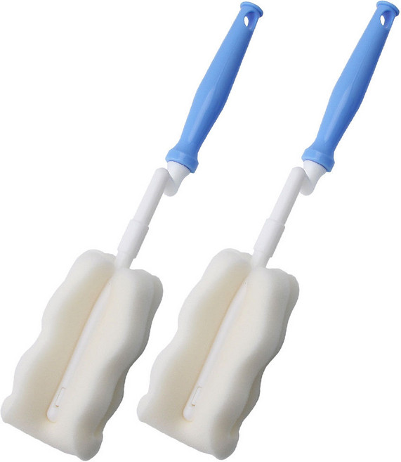 베이비베어 국내 제조 스펀지형 젖병솔, 2개, 블루