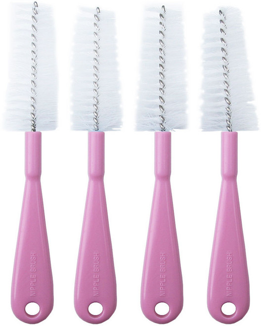 베이비베어 국내 제조 다용도 꼭지브러쉬, 핑크, 4개