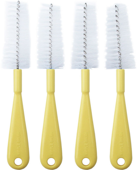 베이비베어 국내 제조 다용도 꼭지브러쉬, 옐로우, 4개