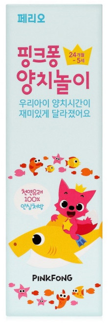 LG생활건강 페리오 핑크퐁 양치놀이 유아치약, 80g, 1개