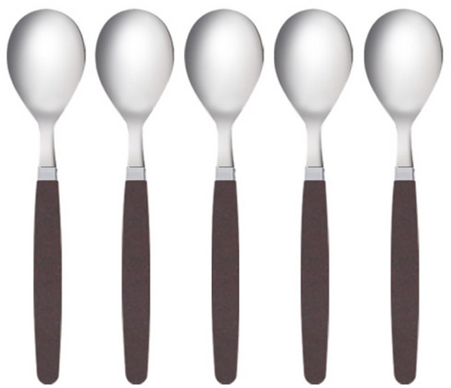 마호커트러리 성인용 양식숟가락, 브라운, 5개입