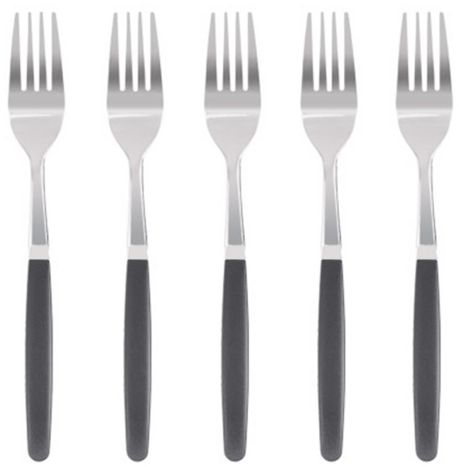 마호커트러리 틴트 성인용 포크, 챠콜그레이, 5개