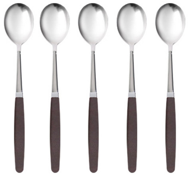 마호커트러리 틴트 성인용 숟가락, 브라운, 단품, 5개
