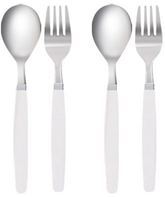 마호커트러리 아동용 숟가락 2p + 포크 2p 세트, 화이트, 1세트, 숟가락2p+포크2p