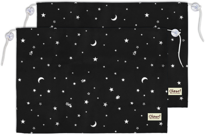 더자리 트윙클 차량용 햇빛가리개, 블랙, 2개