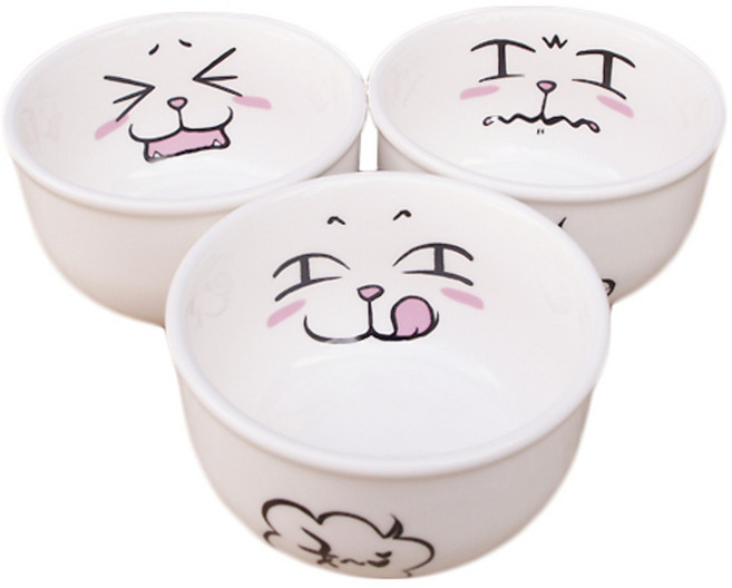 부뚜막고양이 묘상 막거리잔 3p, 혼합 색상, 1세트