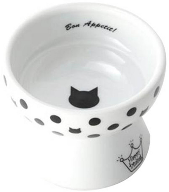 네코이찌 해피 다이닝 간식 그릇, 물방울무늬, 1개