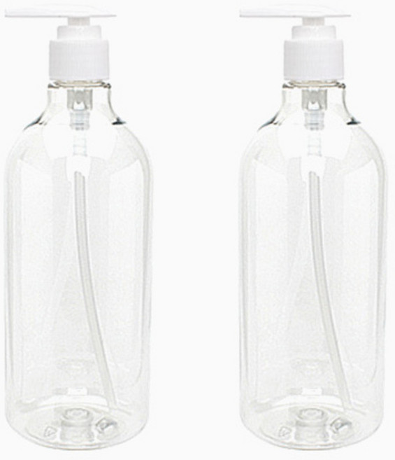 디스펜서 용기 1L + 캡, 투명 + 투명, 2개