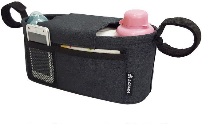 아기아나 미끄럼방지 유모차정리함, 블랙, 1개