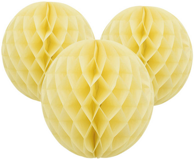 파티팡 허니컴볼 20cm, 아이보리, 3개입