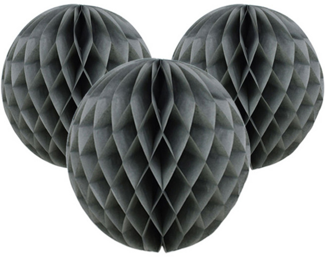 파티팡 허니컴볼 20cm, 그레이, 3개입