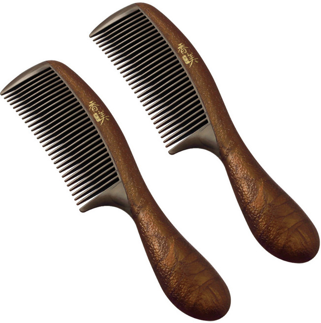 세븐스타 향미빗 좁은빗살 브러쉬, 브라운(마블), 2개입