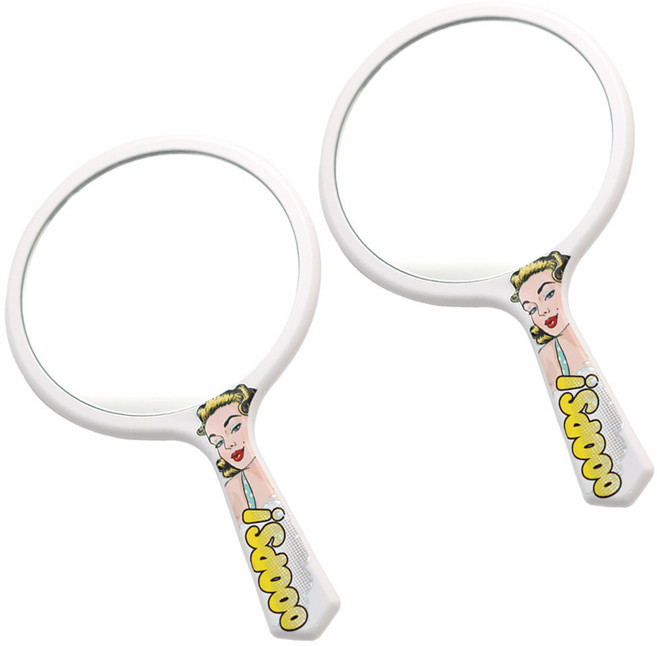 세븐스파 팝 아트 핸드미러 마릴린 먼로 비키니 손거울, 화이트, 2개입