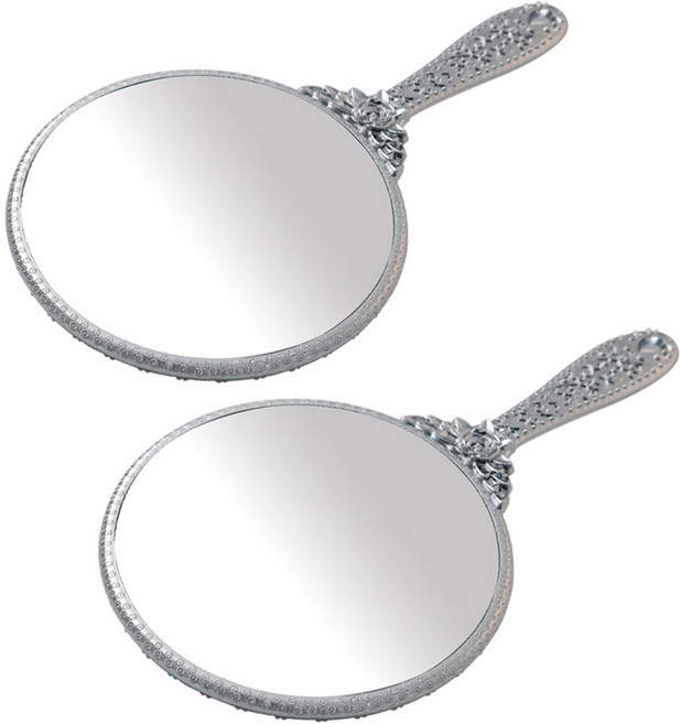 칠성산업 GS공주경원형 손거울 대형, 실버, 2개