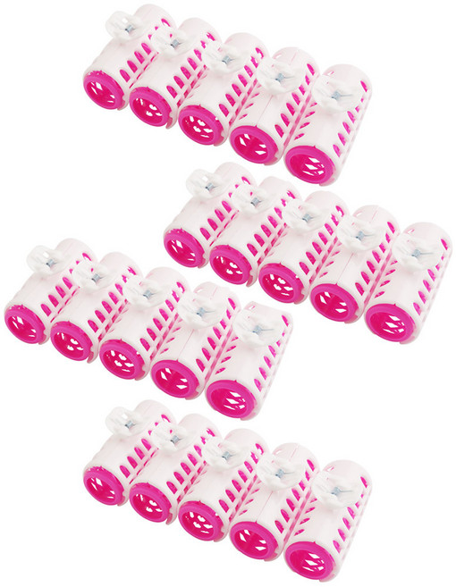 세븐스타 엣지 집게 헤어롤 중형 5p, 롤(핑크), 집게(화이트), 4개