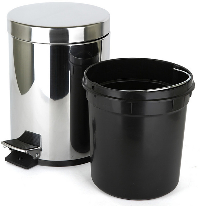 기프트캔 댐퍼스텐 페달 무소음 휴지통 8L, 혼합 색상