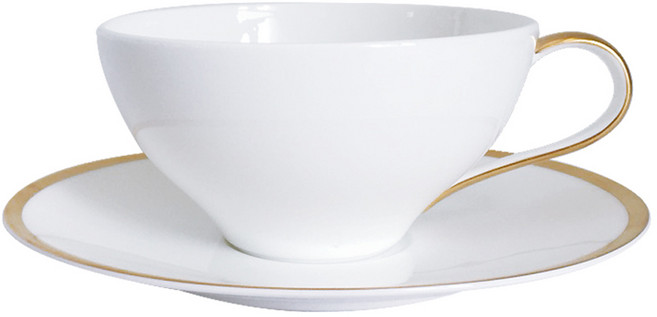 트위그뉴욕 골든엣지 라떼컵 앤 소서 1인조(2pcs), 혼합 색상, 1세트