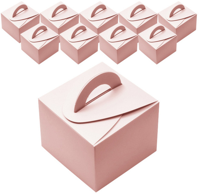 피크닉하우스 미니떡케익 상자, 핑크, 10개