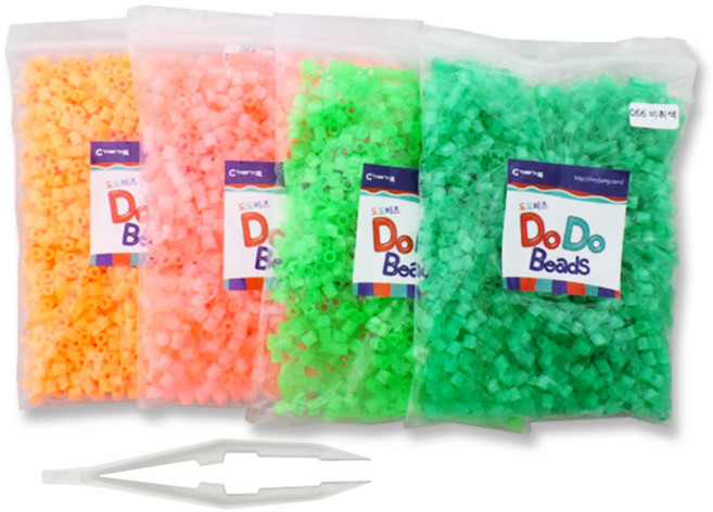 가베가족 도도비즈 학습교구 4색 리필세트 11, 58 형광살구색, 107 유리코랄핑크, 29, 형광초록, 66 비취색, 1세트