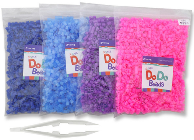 가베가족 도도비즈 학습교구 4색 리필세트 14, 54 형광핑크, 10 딥라일락, 1 코발트블루 76 물빛유리, 1세트