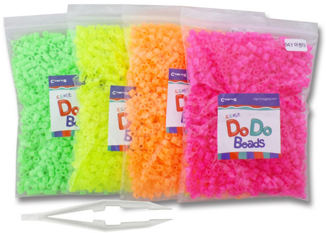 가베가족 도도비즈 학습교구 4색 리필세트 7, 43 마젠타, 58 형광살구색, 63 레몬라임, 70 형광연두, 1세트