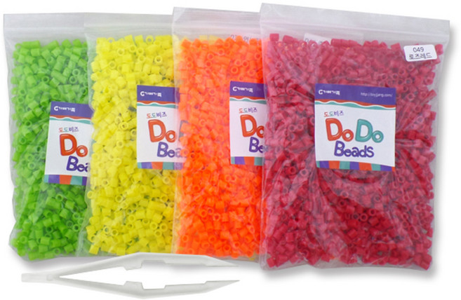 가베가족 도도비즈 학습교구 4색 리필세트 4, 49, 로즈레드, 40 주황색, 36 연노랑, 20 연두색, 1세트