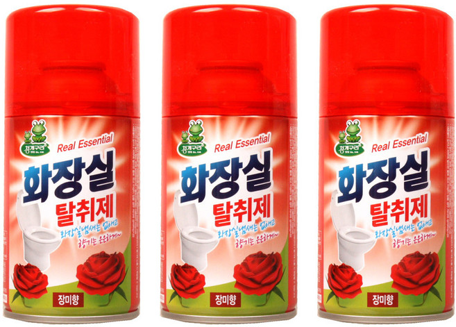 청개구리티에프씨 화장실용 탈취제 장미향 본품, 3개