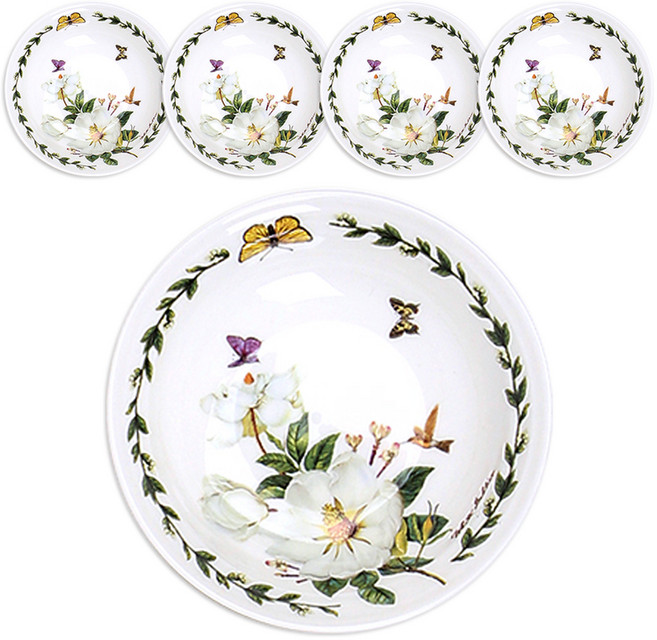 로얄에식스 목련 본차이나 4 원형 쿠프, 혼합색상, 5개