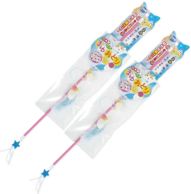 펫츠루트 천연 실크 낚시대, 2개, 토리도리