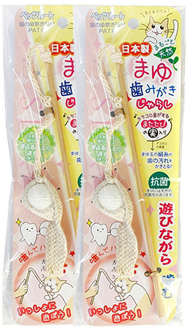 펫츠루트 실크 덴탈 고양이 낚시대, 혼합 색상, 2개