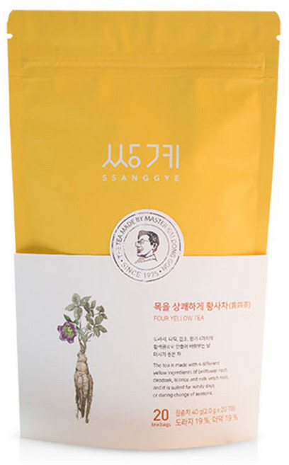 쌍계명차 파우치 황사차 티백, 20개입, 1개, 2g