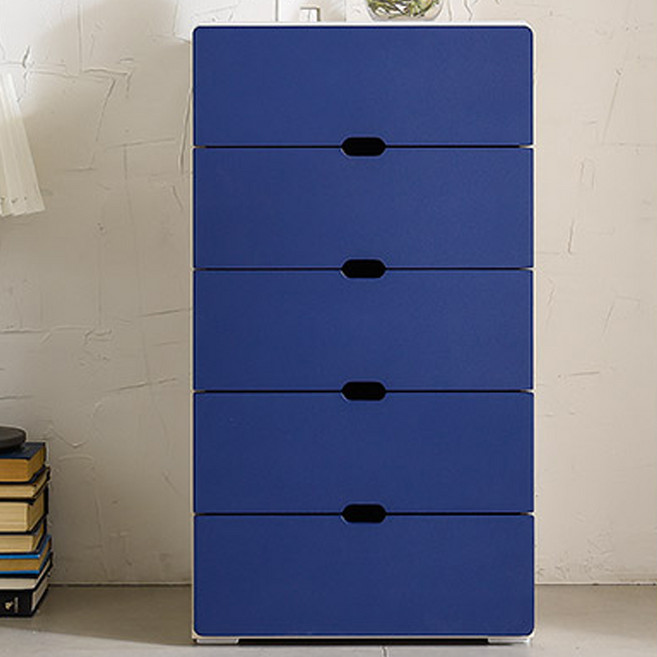 제이디퍼니처 로미 서랍장, 블루, 5개