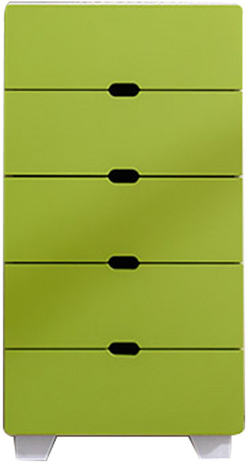 제이디퍼니처 로미 발통형 5단 서랍장, 그린