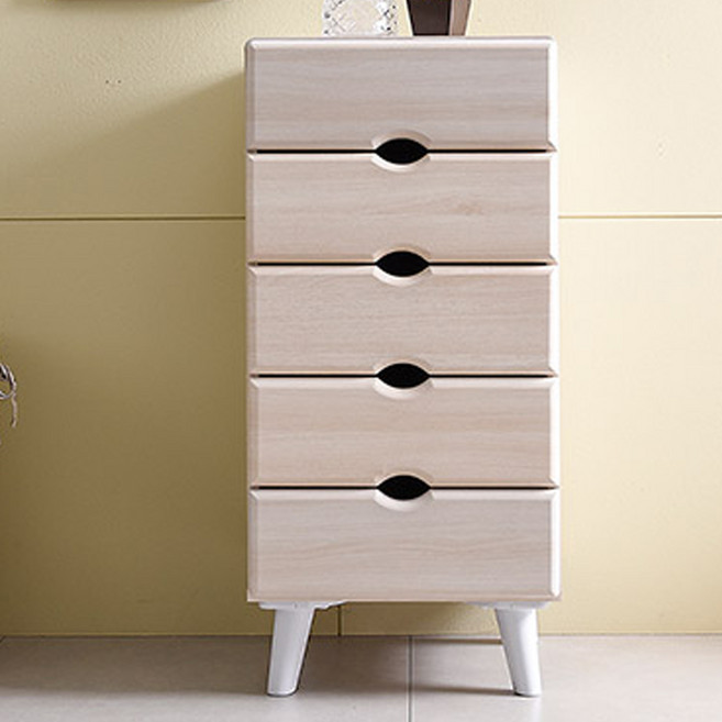제이디퍼니처 고급 5단 서랍장, 백아카시아, 1개