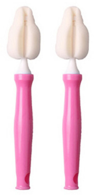 우진하이비 텀블러 캡 세척솔, 핑크, 2개입