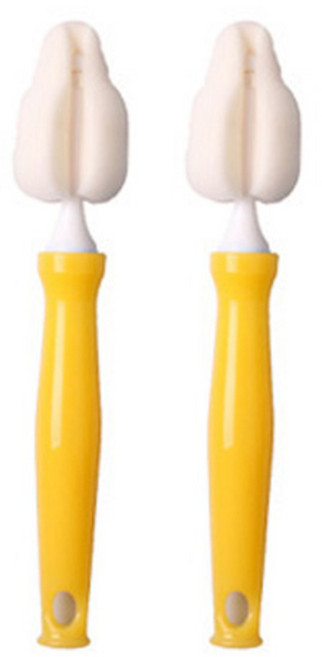 우진하이비 텀블러 캡 세척솔, 옐로우, 2개입