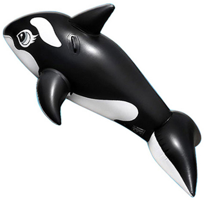 인텍스 돌고래라이드온 유아용 모양튜브, 블랙, 1개