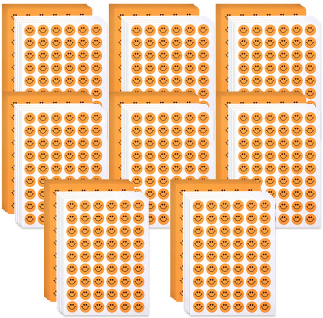 블루마토 칭찬 스마일 스티커2 54p x 10장, 주황, 8개