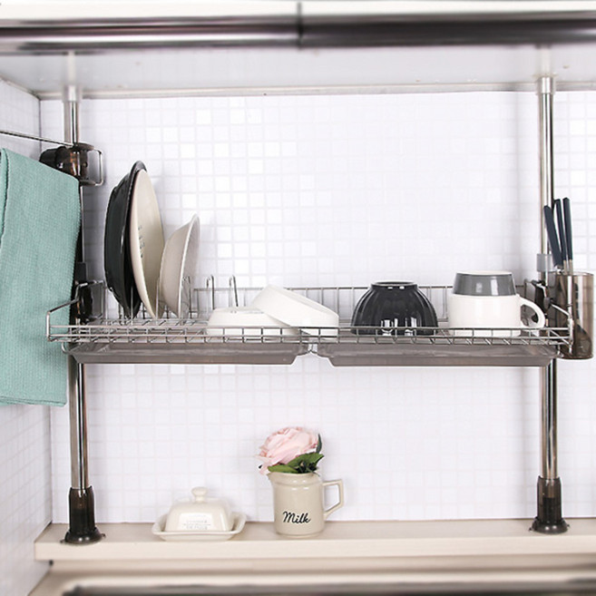 해피홈 국산 기둥식 싱크대선반 1단 600 + 싱크롤선반6롤 오렌지, 1개