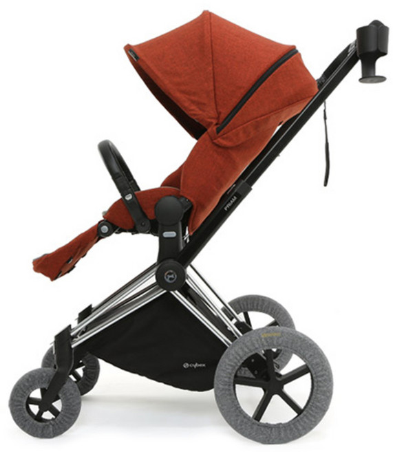 맘네스트 싸이벡스 프리암 전용 유모차 바퀴커버, 블랙멜란지, 1개