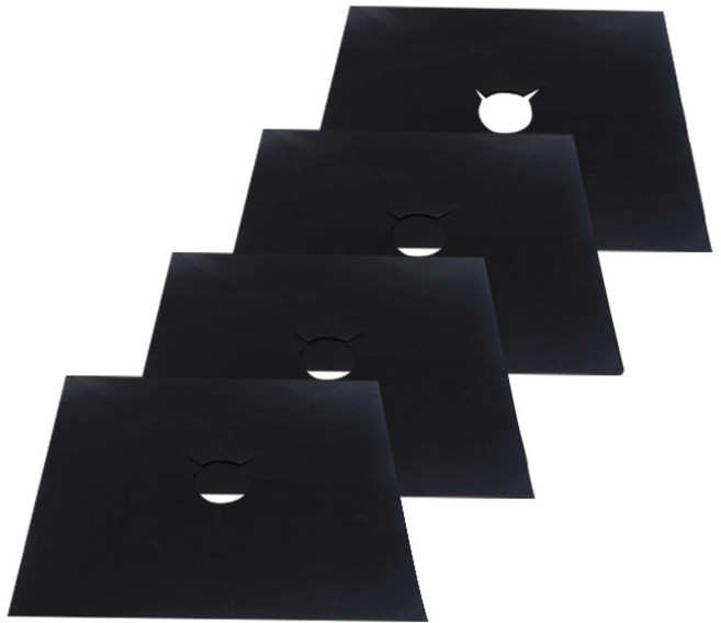 아리코 키친 가스레인지 오염방지 패드 블랙, 4개