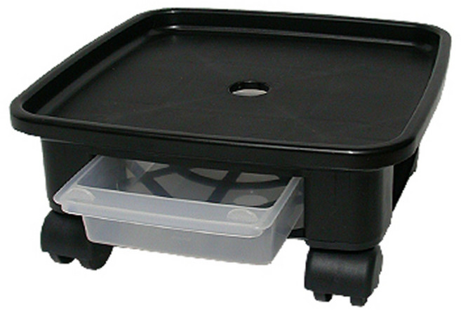 플라팜 이동식 정사각 화분받침대, 블랙, 1개