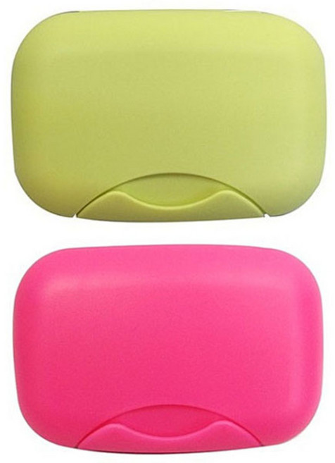 리버그린 휴대용 비누케이스, 그린 + 핫핑크, 2개