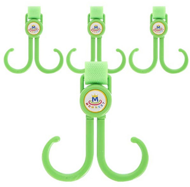 맘네스트 유모차 걸이 2333, 그린, 4개입