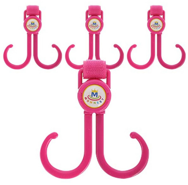 맘네스트 유모차 걸이 2333, 핑크, 4개입